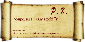 Pospisil Kurszán névjegykártya